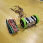 The robot with wheels and preliminary CPU